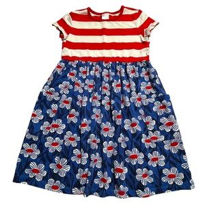 Hanna Anderson stripes & floral mixed print dress 140cm/10 years